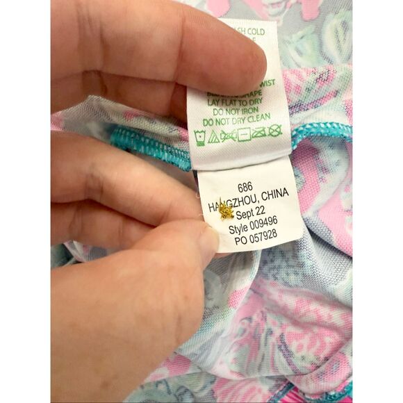 Lilly Pulitzer UPF 50+ Oyster Bay Navy Shroom With A View Solia Dress Size Small - Picture 6 of 6